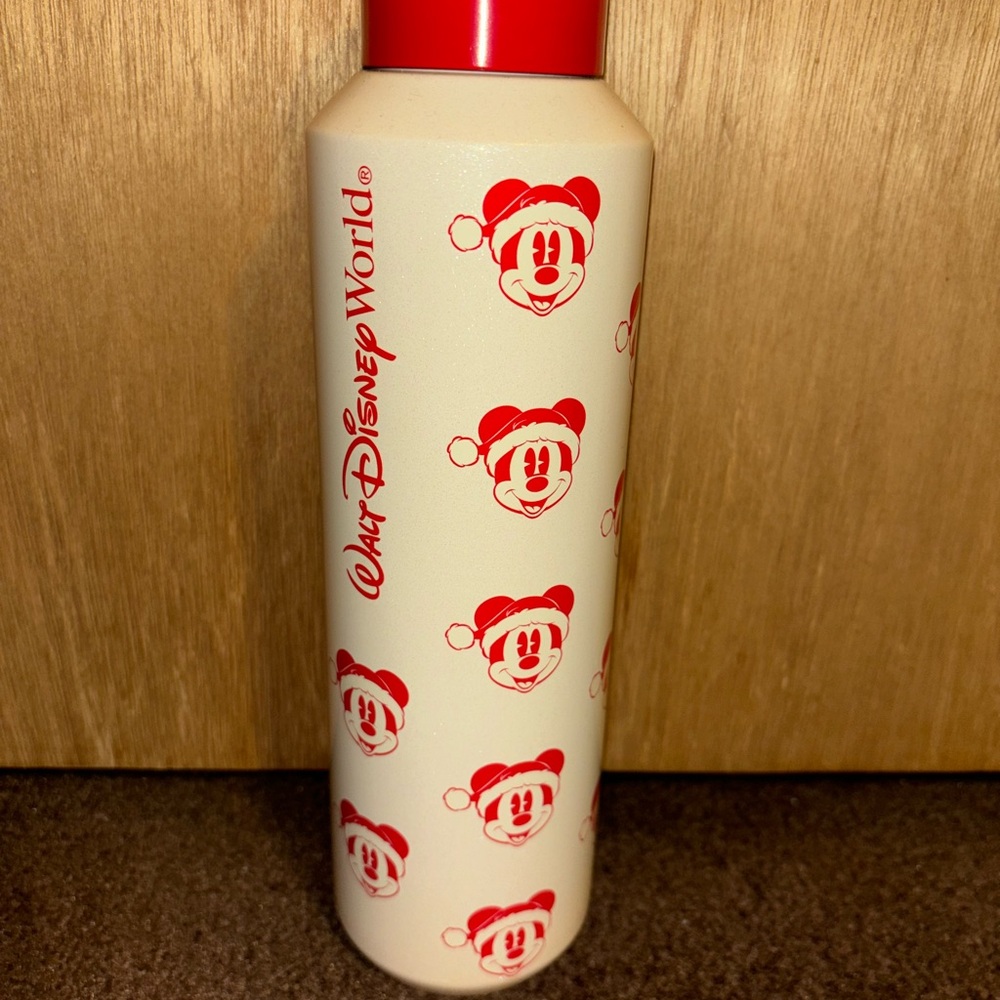 DISNEY Water Bottle - Starbucks Santa Mickey Faces